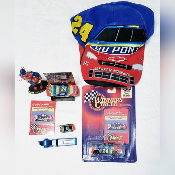 LOT-Nascar Jeff Gordon Hat, Diecast Racecar, Figure - Picture 2 of 9